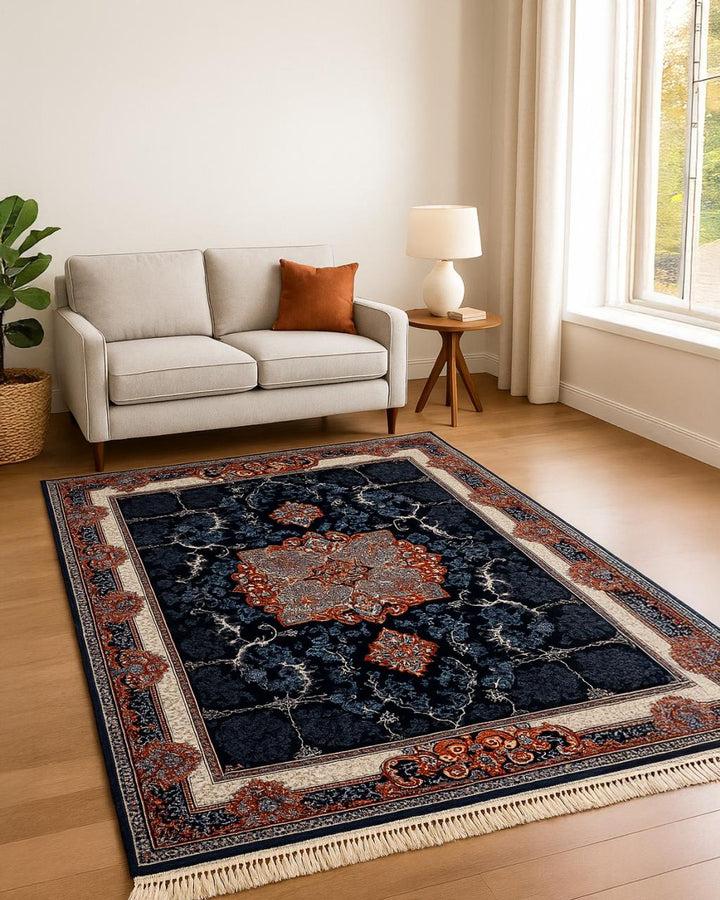 Midnight Bloom Persian Rug