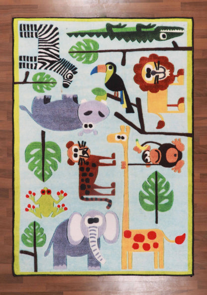 Multi Color Jungle Print Rug