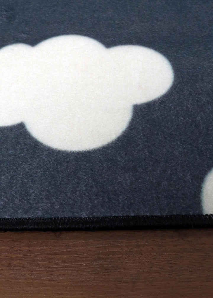 Grey Begie Clouds Print Rug