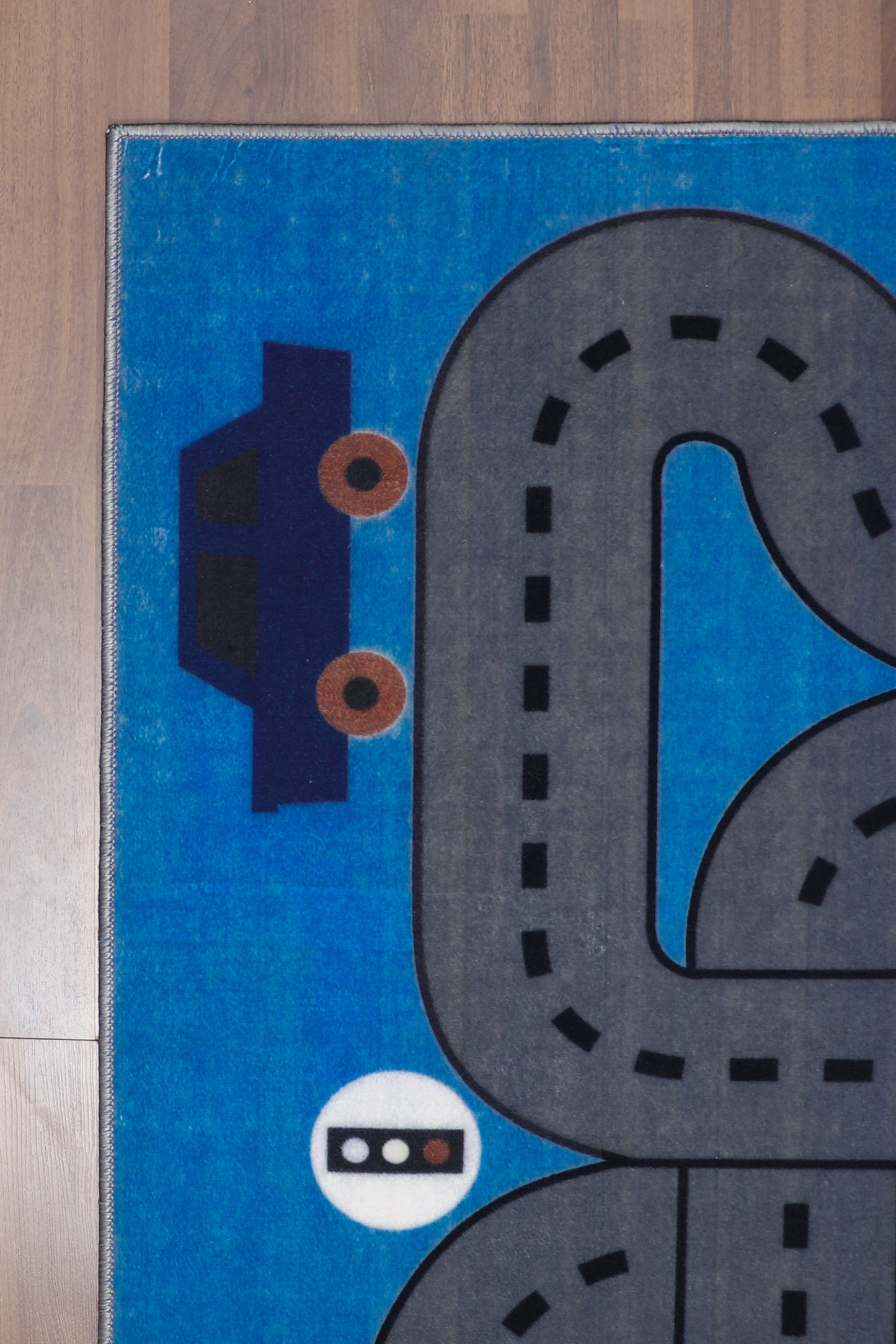 Multi Color Road & Car Drawing Print Rug