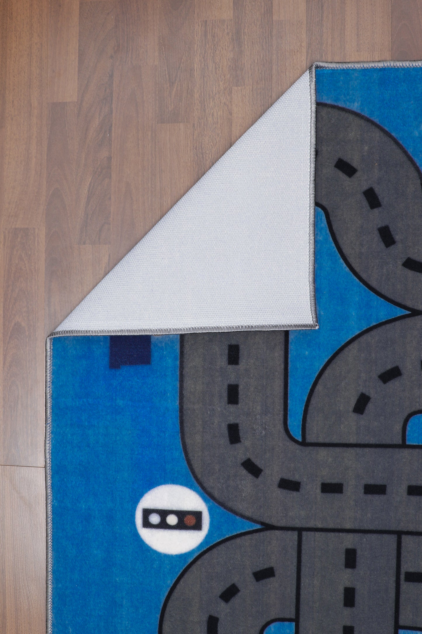 Multi Color Road & Car Drawing Print Rug