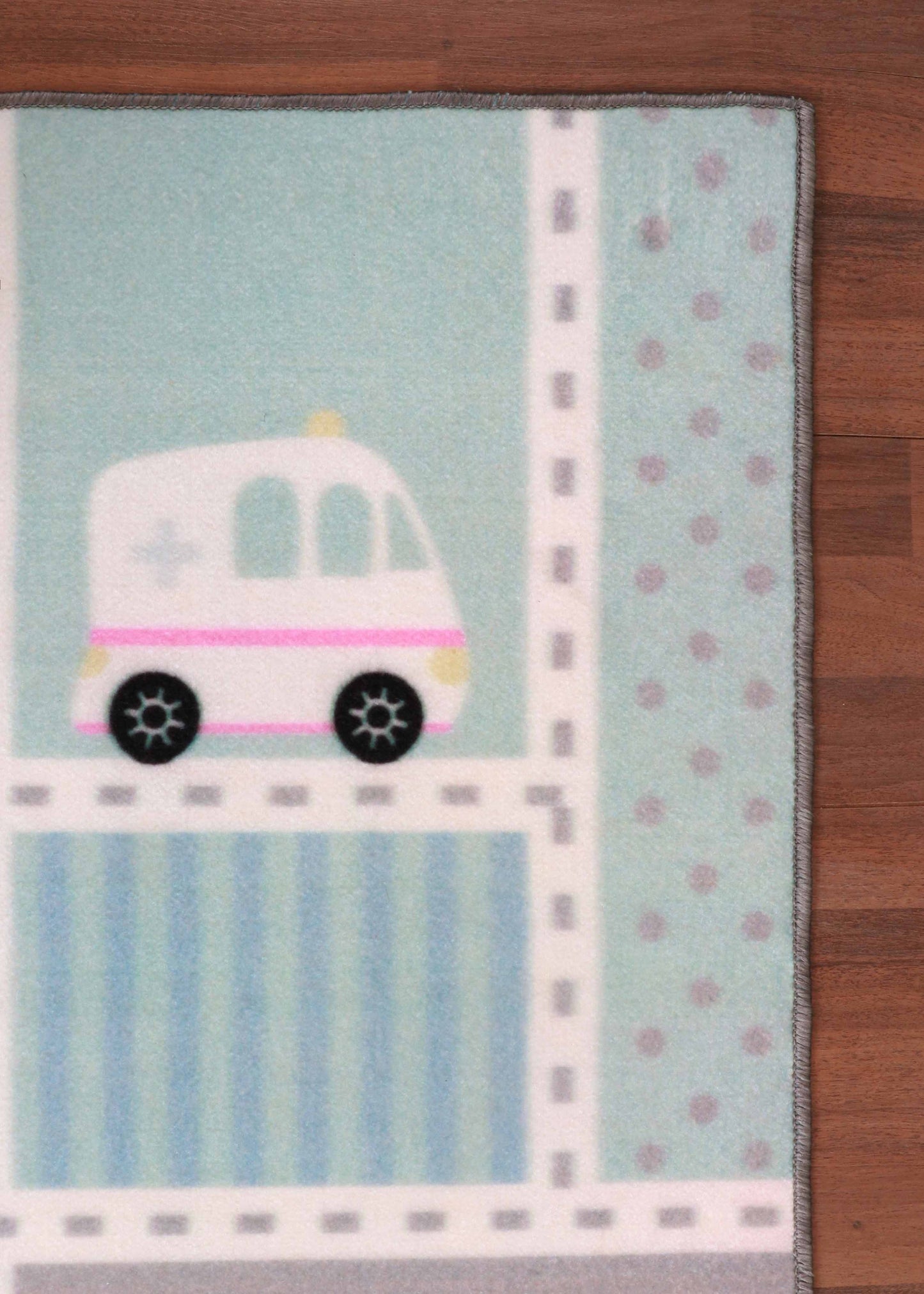 Multi Color Roads & Neighbourhood Drawing Print Rug