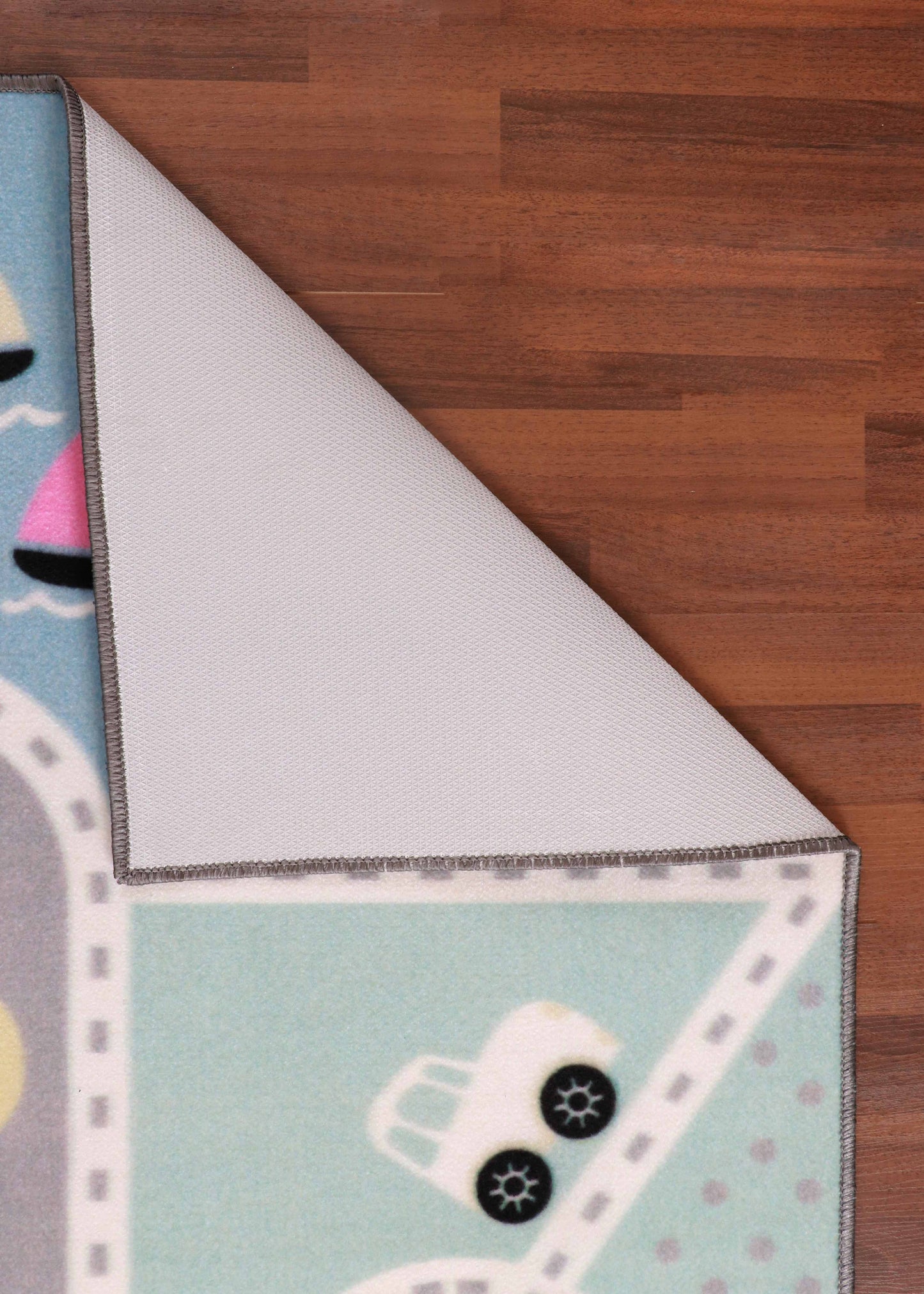 Multi Color Roads & Neighbourhood Drawing Print Rug