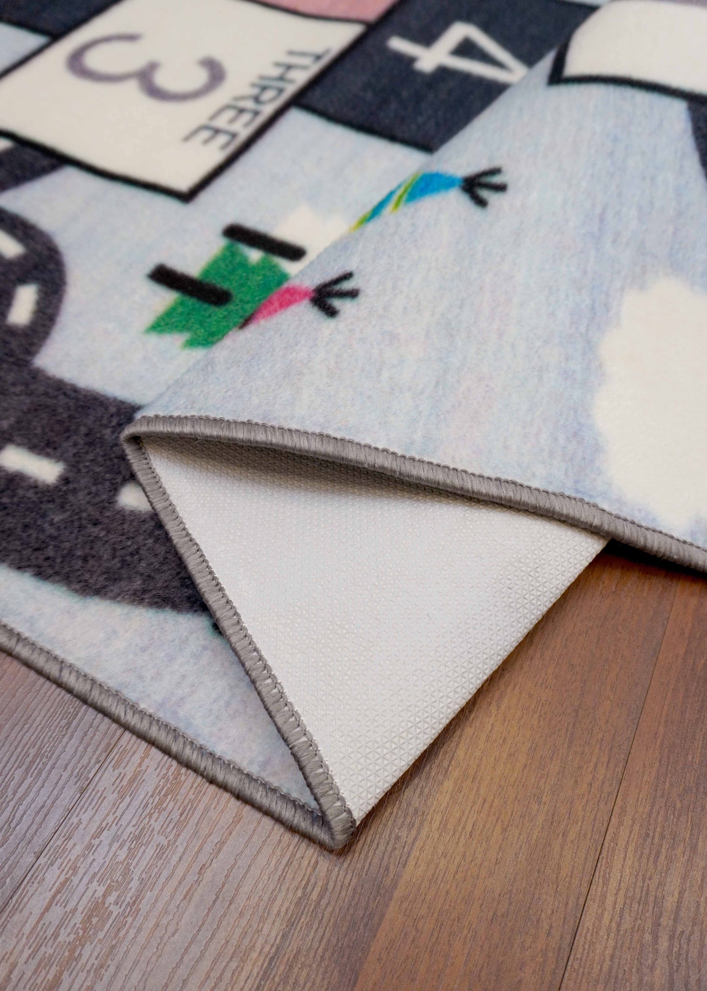 Multi Color Counting Drawing Print Rug