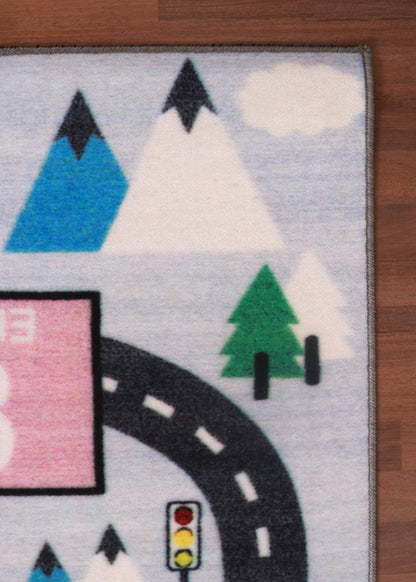 Multi Color Counting Drawing Print Rug