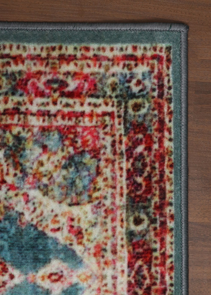 Faded Teal Medallion Rug