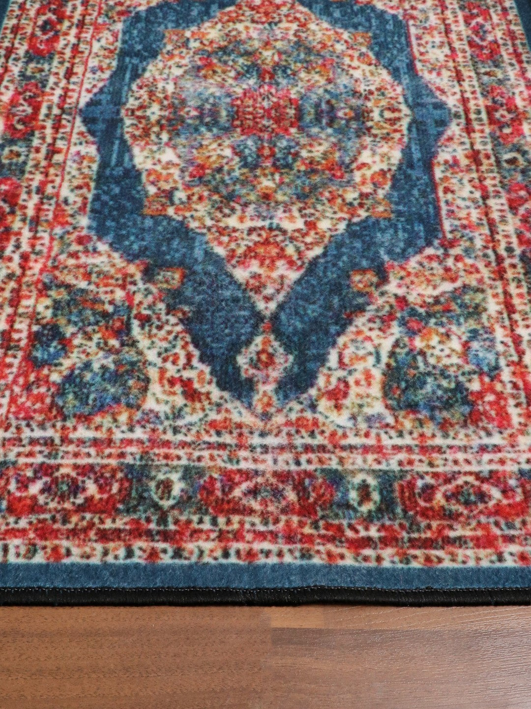 Red And Blue Floral Print Runner