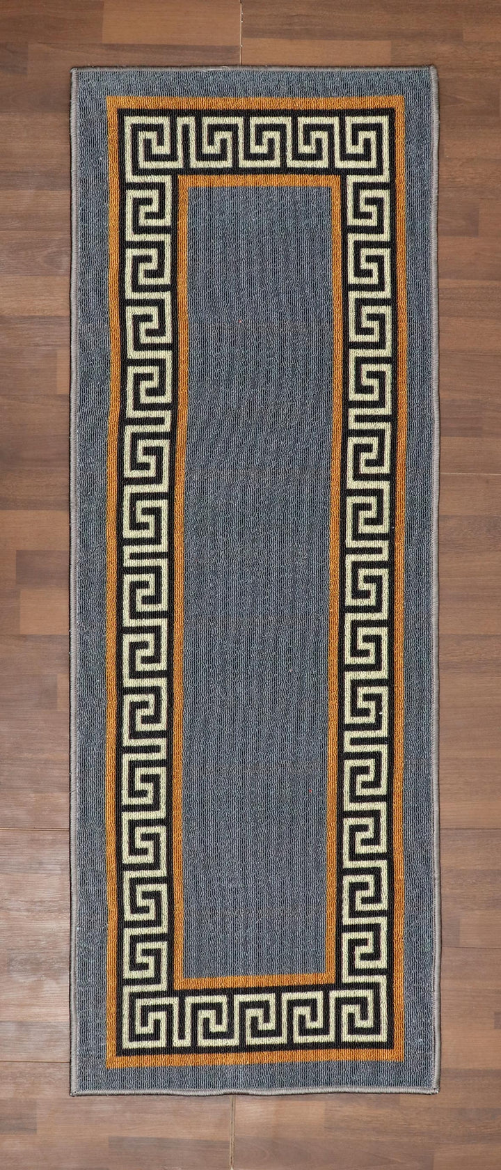 Regal Charcoal Greek Key Tufted Loop Pile Runner