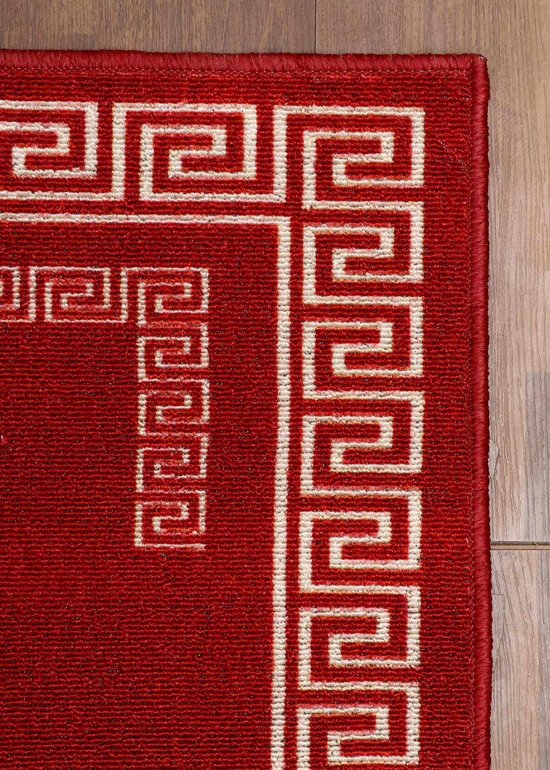 Classic Red Greek Key Loop Pile Runner