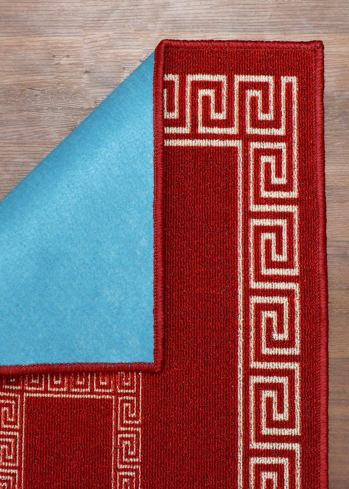 Classic Red Greek Key Loop Pile Runner