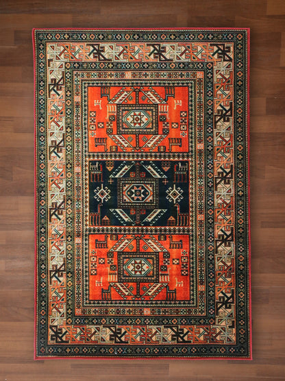 Multi Color Tribal Print Rug