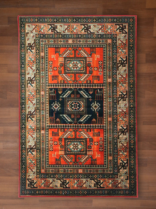 Multi Color Tribal Print Rug
