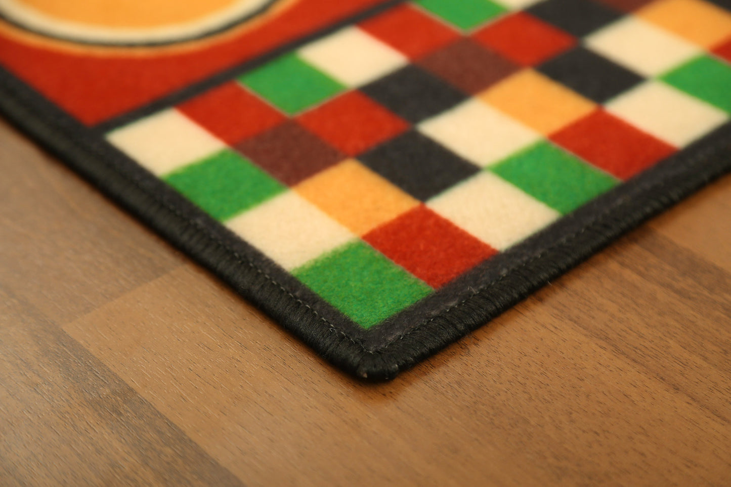 Red With Multi Color Utensils Print Kitchen Mat Set