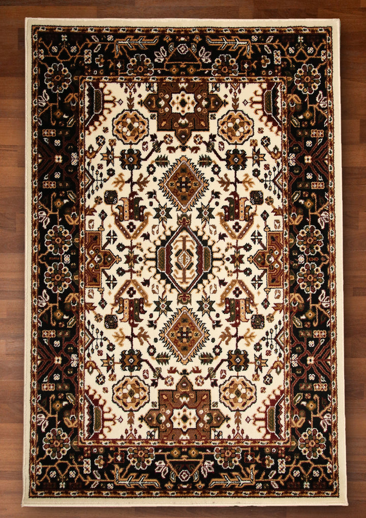 Multi Color Geometrical Printed Rectangle Woven Rug with Jute & Polyester Backing