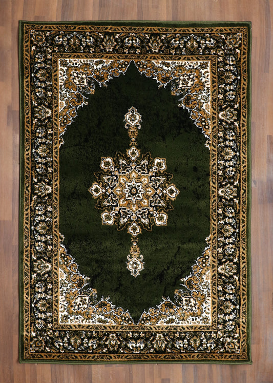 Deep Green Vintage Medallion Rug