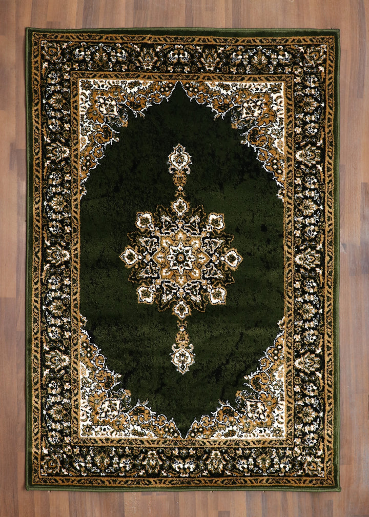 Deep Green Vintage Medallion Rug