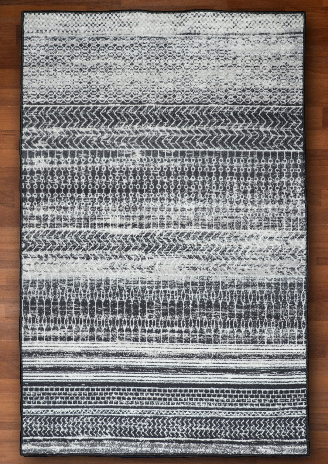 Multi Color Striped Print Rug