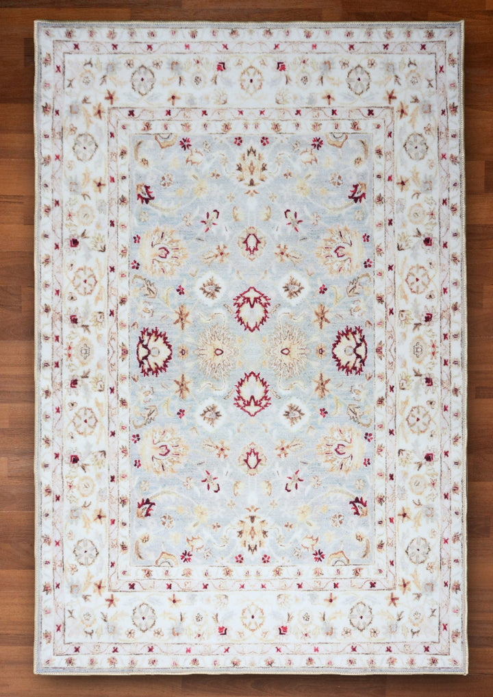 Multi Color Jaldar Print Rectangle Non Woven Rug with Non Slip TPR Backing For Everyday Use