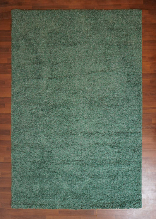 Teal Fancy Cotton Shaggy Rug