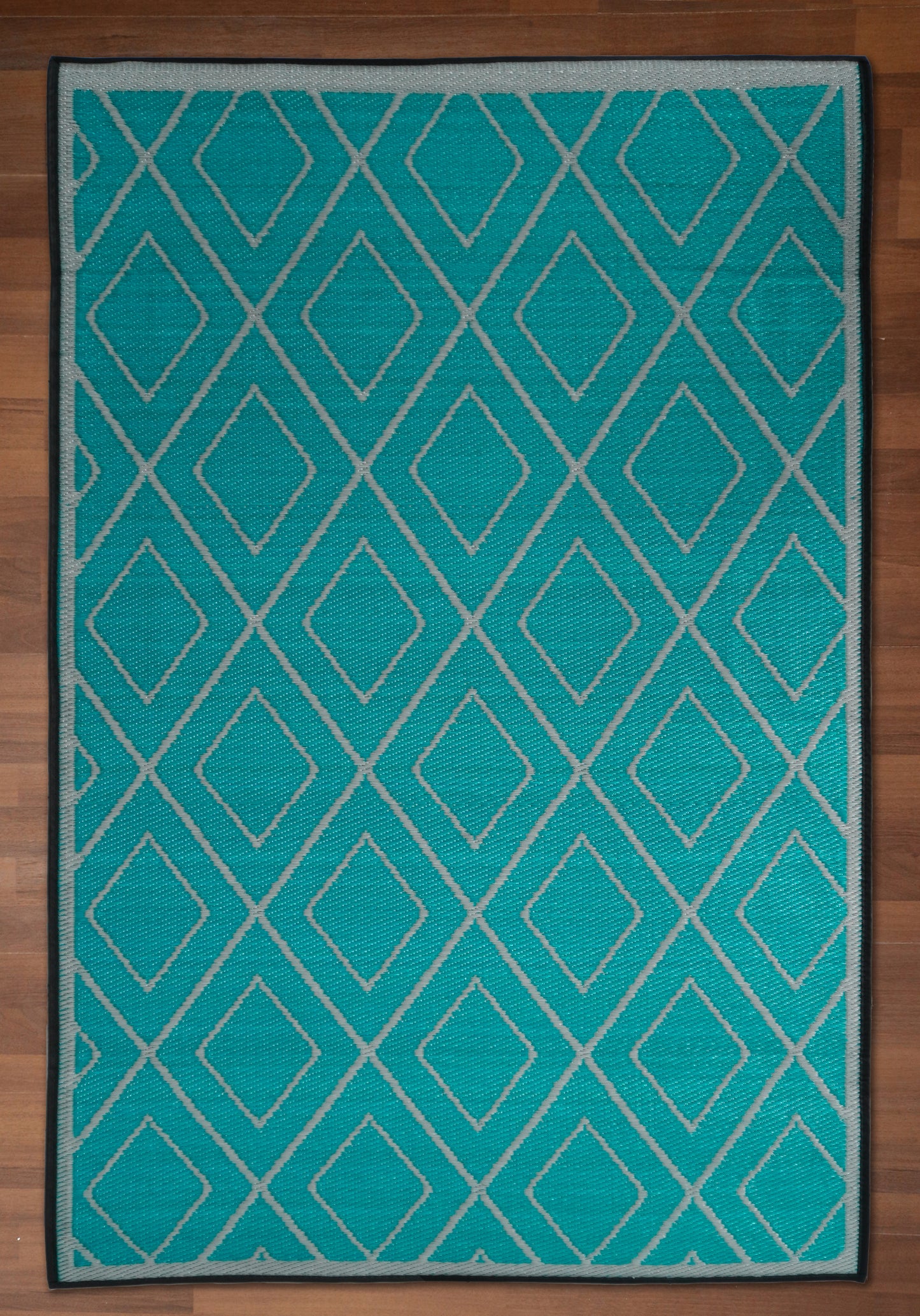 Sea Green With Black Criss Cross Pattern Outdoor