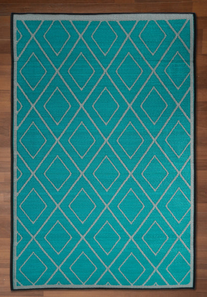 Sea Green With Black Criss Cross Pattern Outdoor