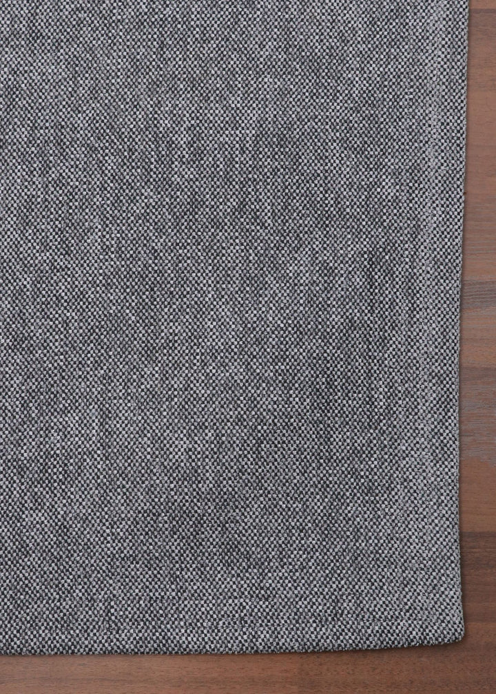 Gray & Black Woven Fabric Rug - Indoor Use