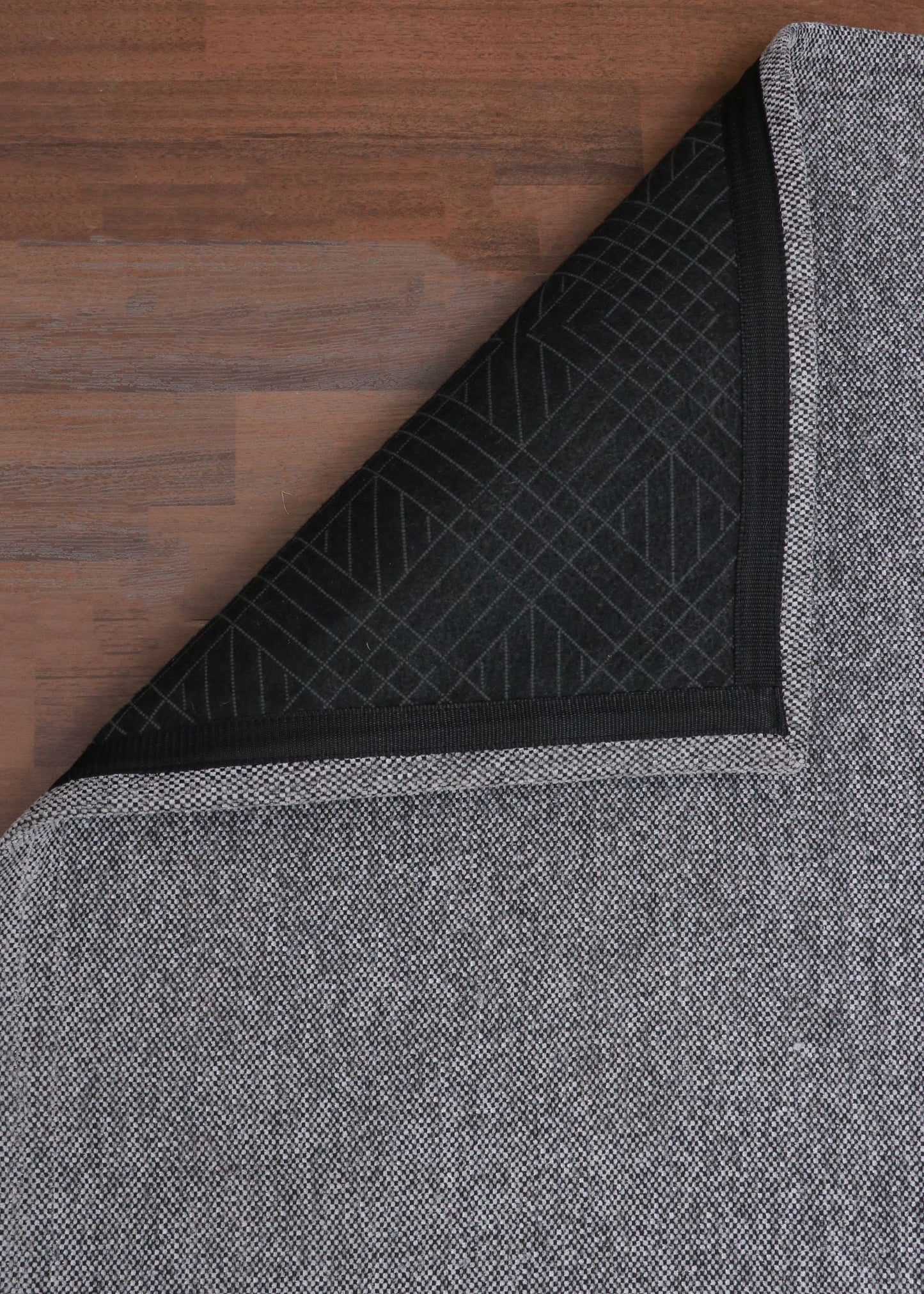 Gray & Black Plain Weave Rug