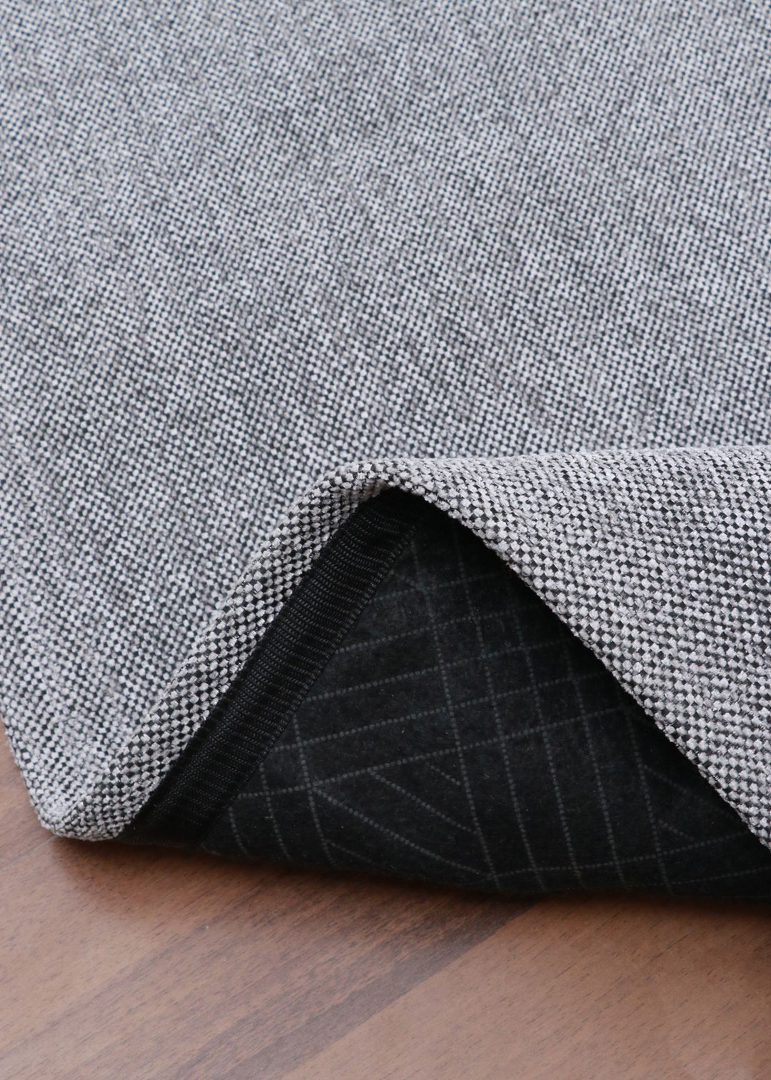 Gray & Black Woven Fabric Rug - Indoor Use