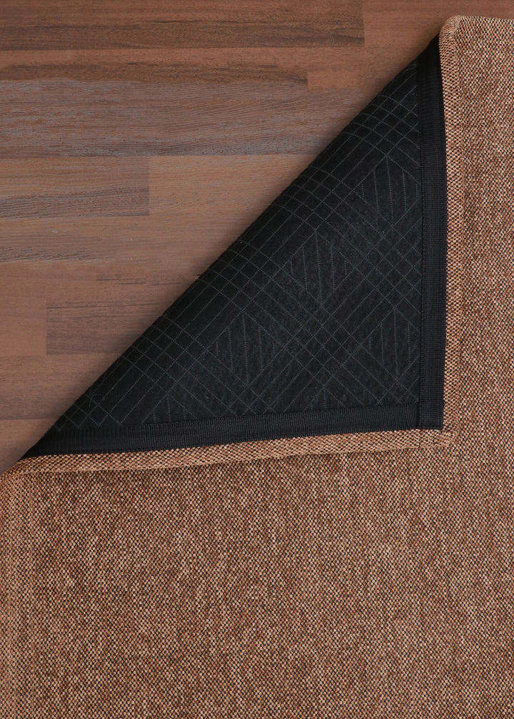 Copper & Black Woven Fabric Rug - Indoor Use