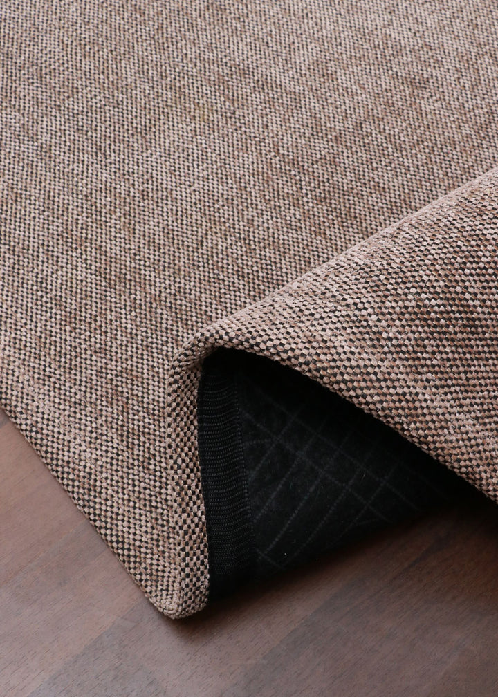 Brown & Black Woven Fabric Rug - Indoor Use