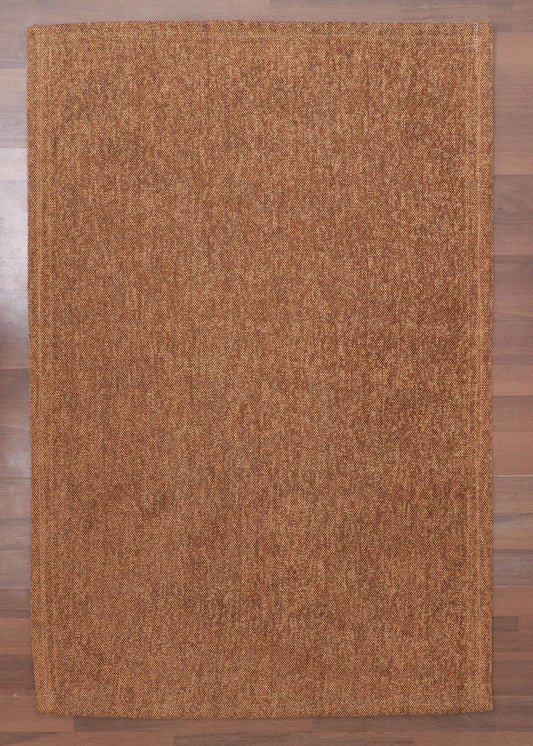 Golden & Black Plain Weave Rug