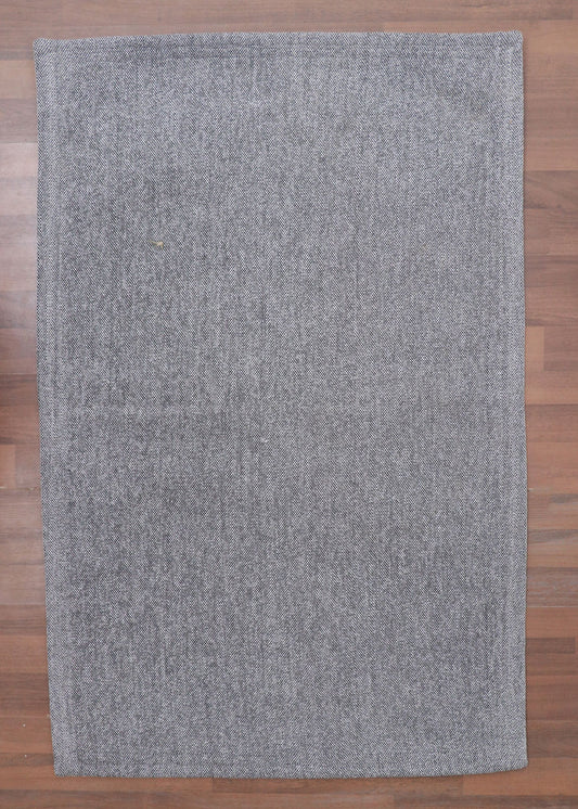 Gray & Black Plain Weave Rug
