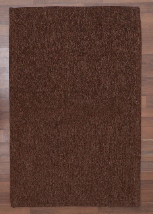 Dark Brown & Black Plain Weave Rug
