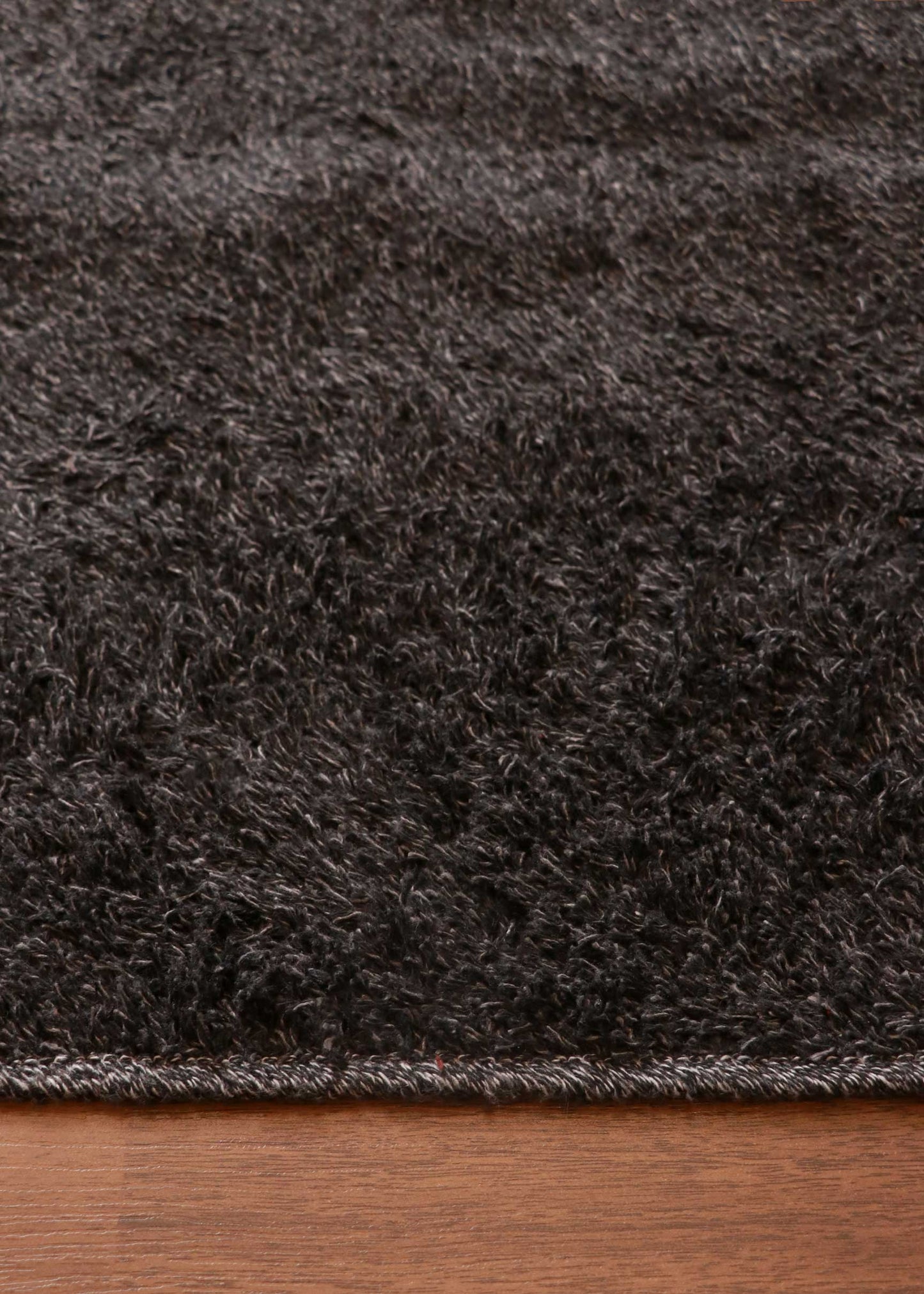 Black Fancy Cotton Shaggy Rug