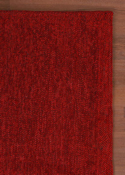 Red Plain Weave Rug