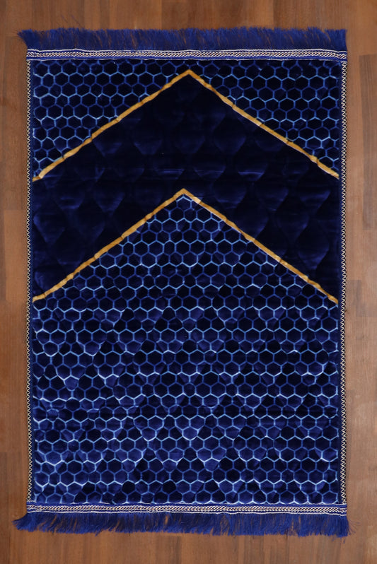Blue Velvet Quilted Prayer Mat