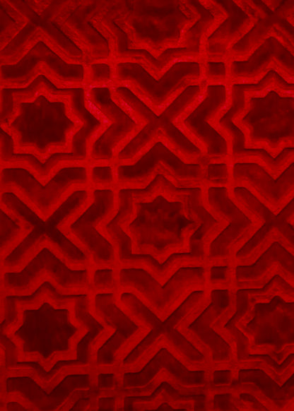 Red Mihrab Velvet Prayer Mat