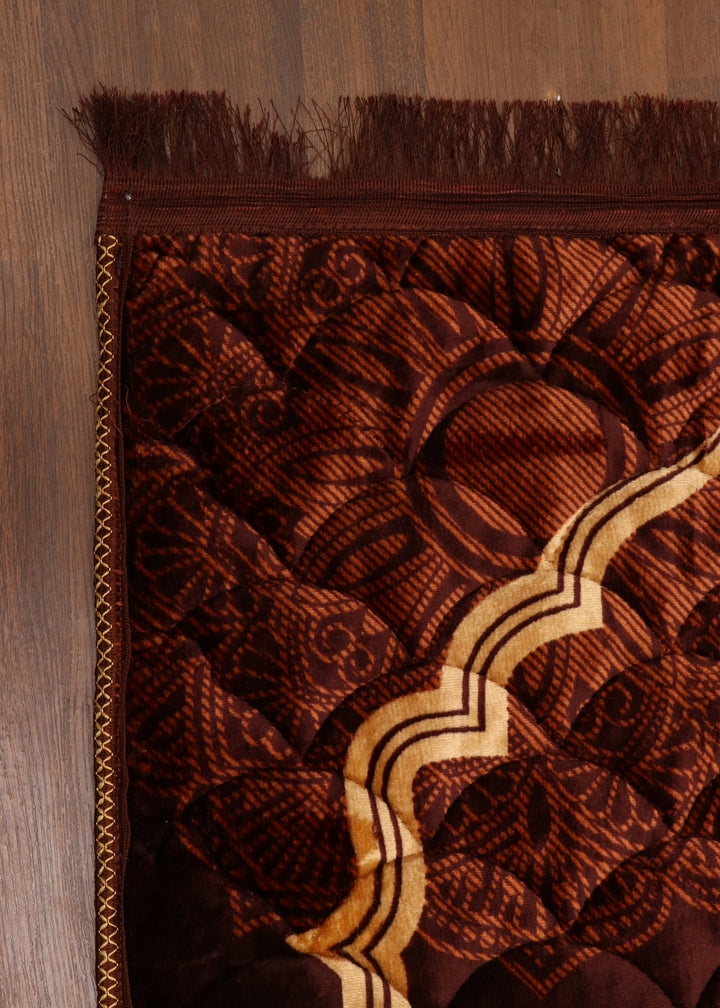 Brown Valvet Foam Quilted Prayer Mat