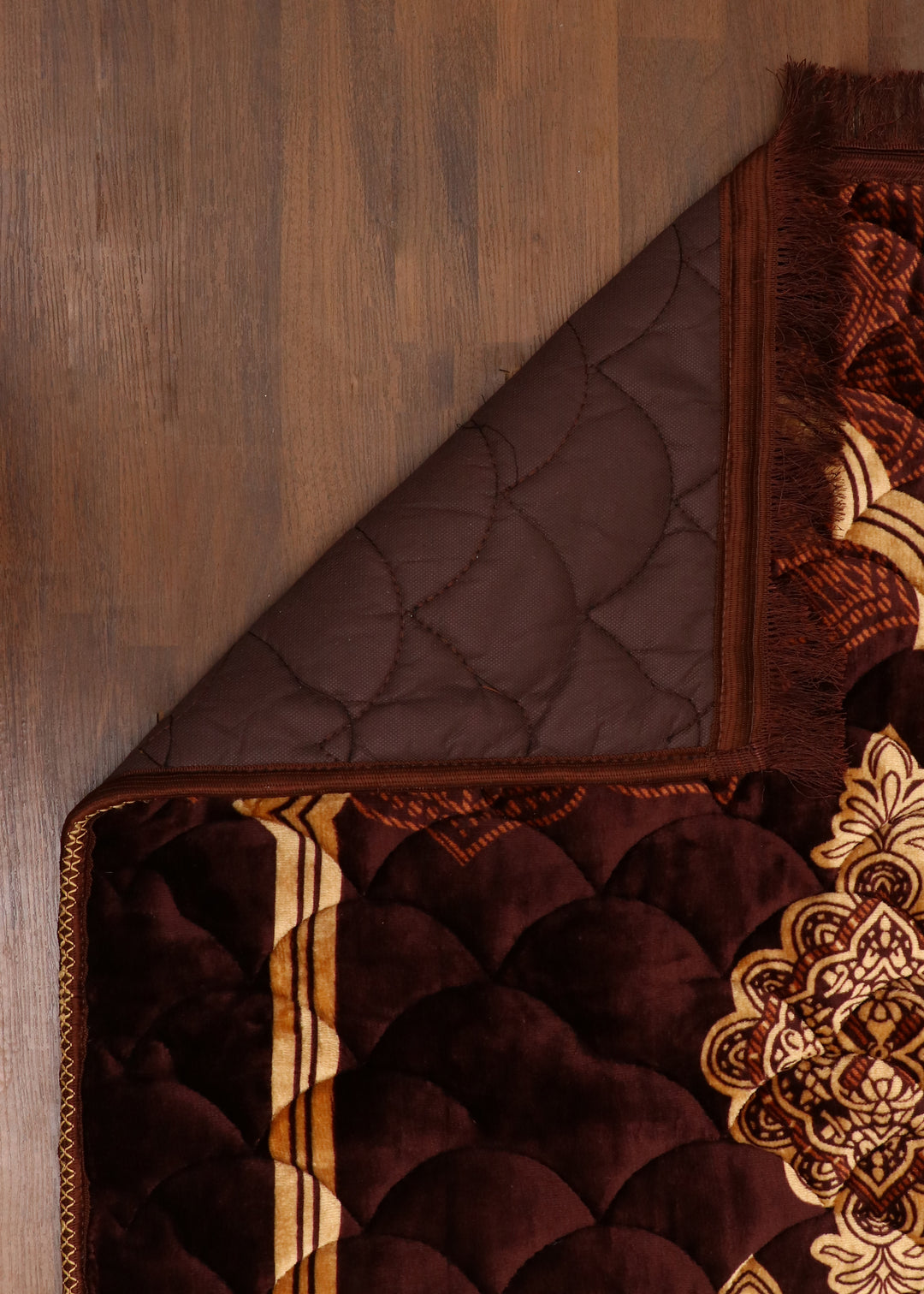 Brown Valvet Foam Quilted Prayer Mat