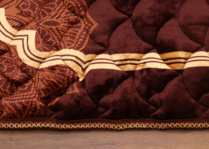 Brown Valvet Foam Quilted Prayer Mat