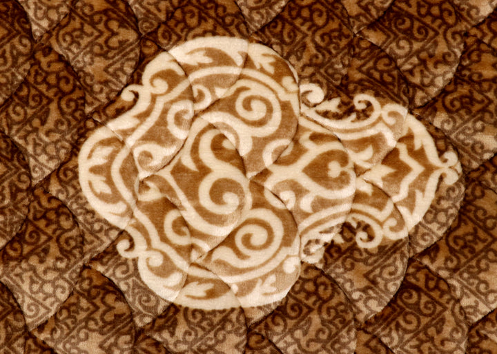 Brown Beige Velvet Foam Padded Prayer Mat