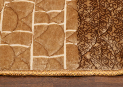 Brown Beige Velvet Foam Padded Prayer Mat