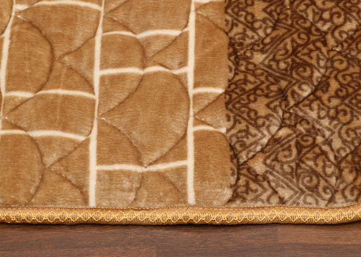 Brown Beige Velvet Foam Padded Prayer Mat