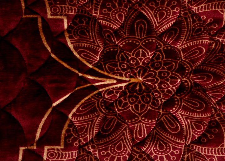 Maroon Velvet Quilted Prayer Mat