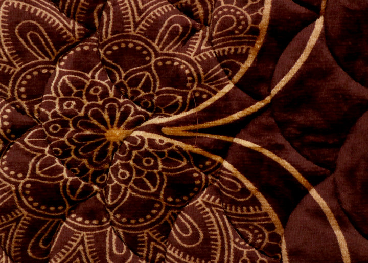 Brown Velvet Quilted Prayer Mat