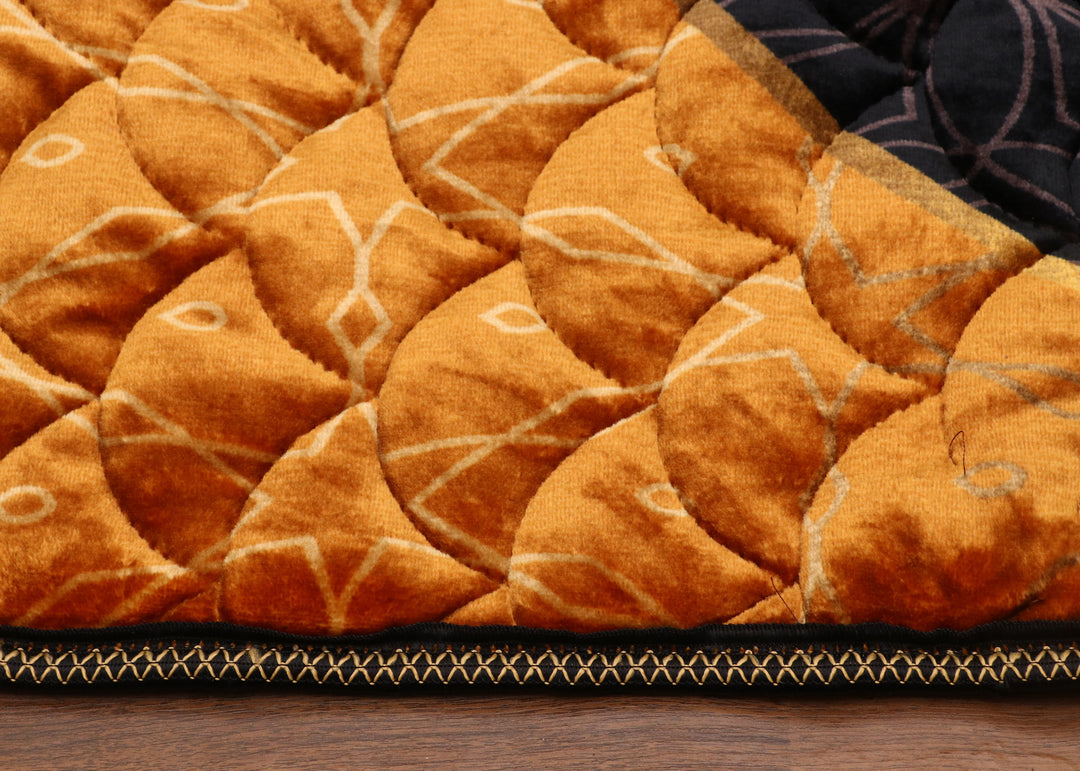 Brown & Black Velvet Mihrab Prayer Mat