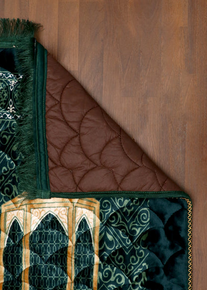 Dark Green Velvet  Prayer Mat