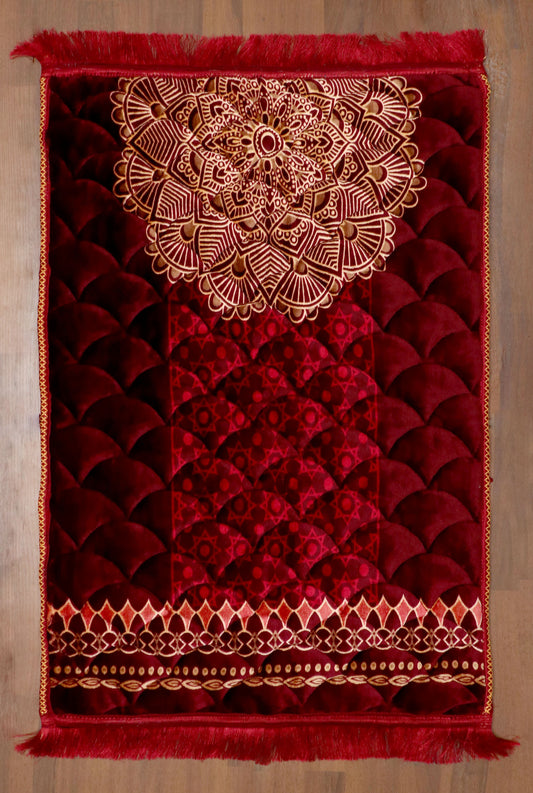 Classic Red Velvet Prayer Mat