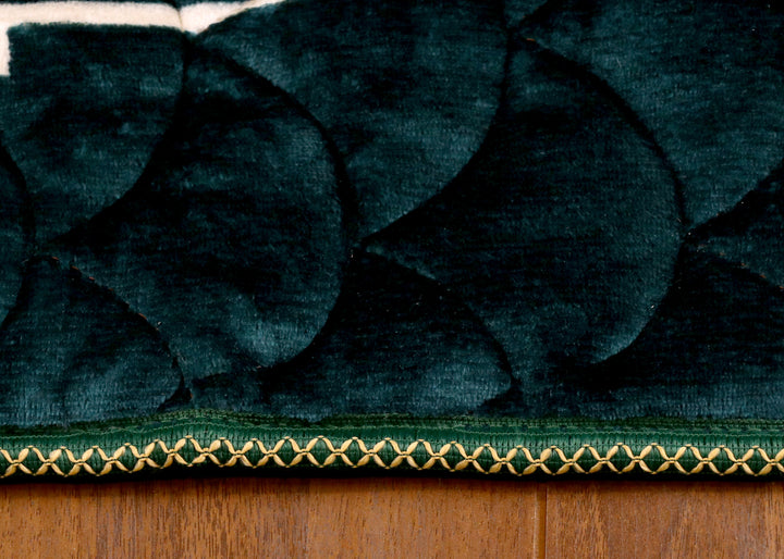 Velvet Quilted Green Prayer Mat