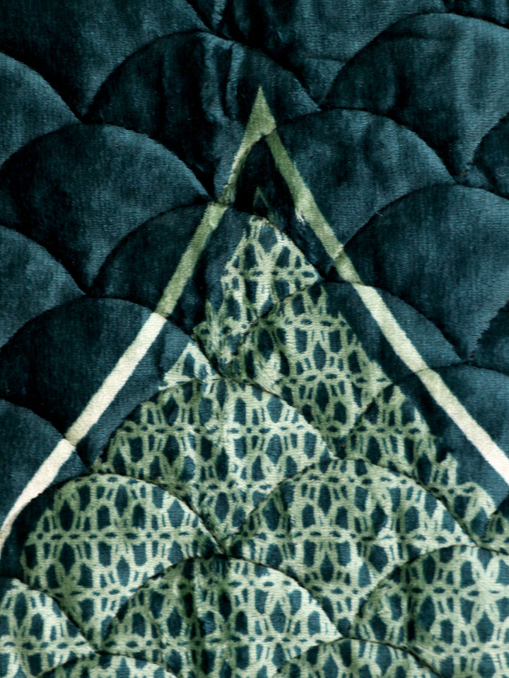 Velvet Quilted Green Prayer Mat